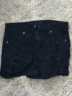 Black jean shorts